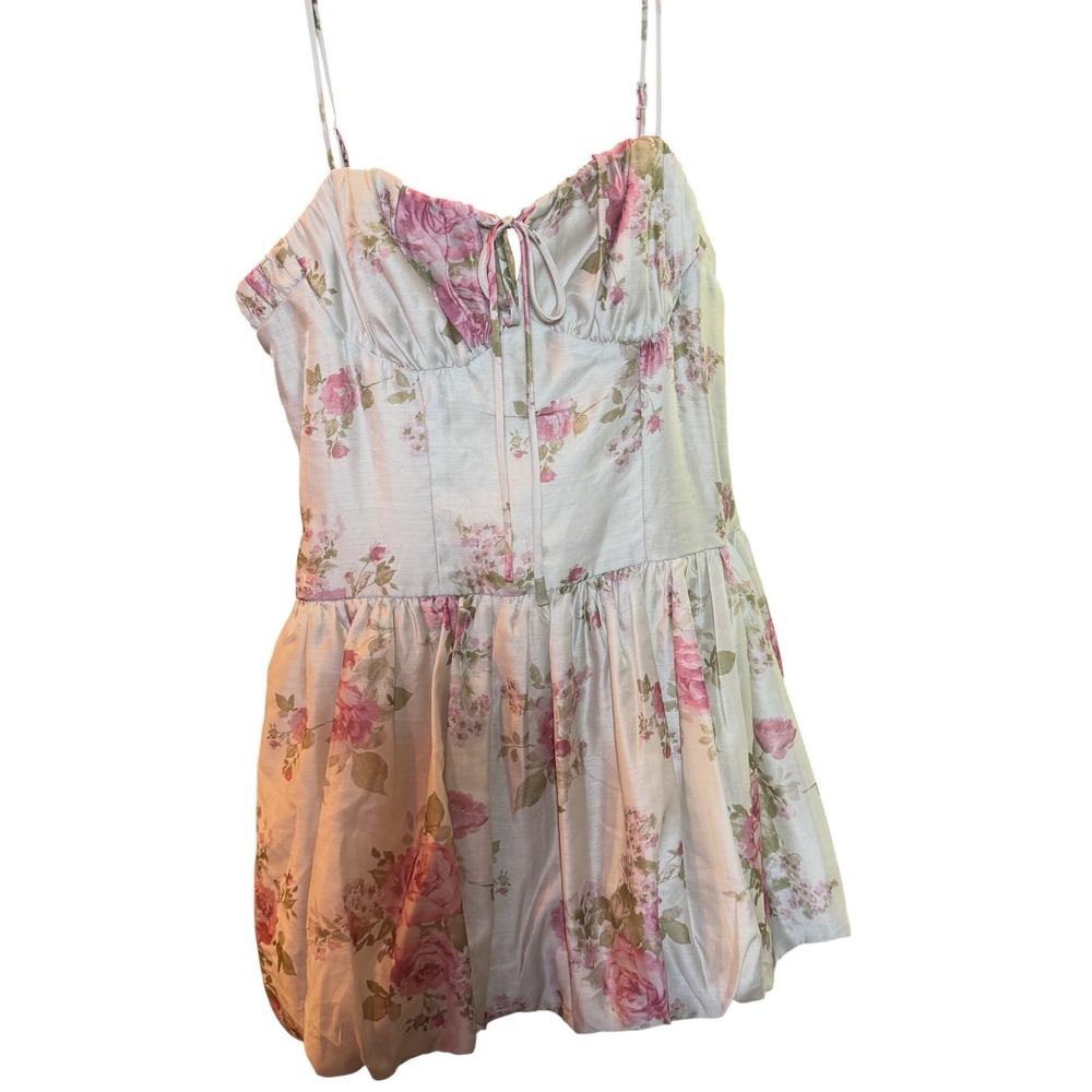 Seni & Cade Pink Floral Corset Bubble Hem Mini Dress Medium NWT Macy's